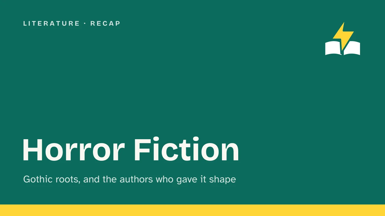Slide 1 of the presentation on Horror Fiction: Horror Fiction