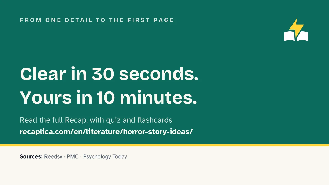 Slide 15 of the presentation on Horror Story Ideas: From one detail to the first page
