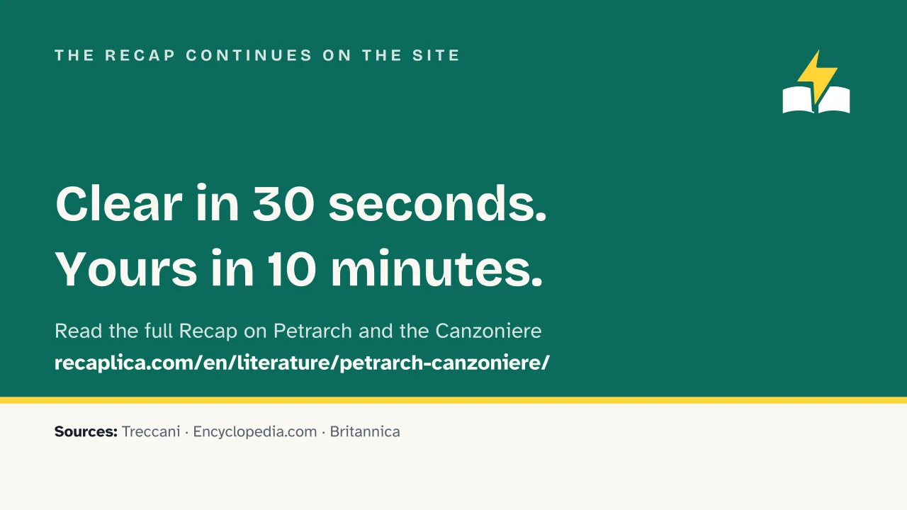 Slide 15 of the presentation on Petrarch and the Canzoniere: The Recap continues on the site
