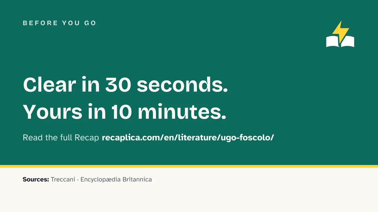 Slide 14 of the presentation on Ugo Foscolo: Before you go