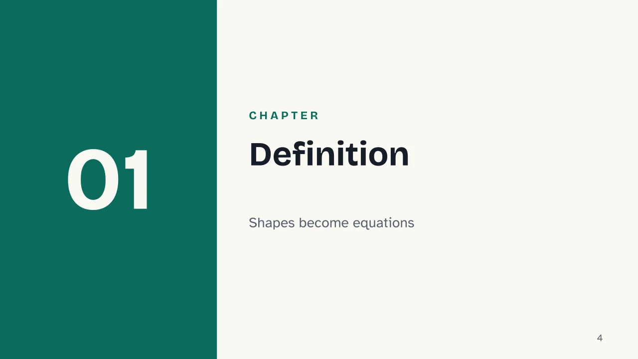 Slide 4 of the presentation on Analytic Geometry: Chapter 01: Definition