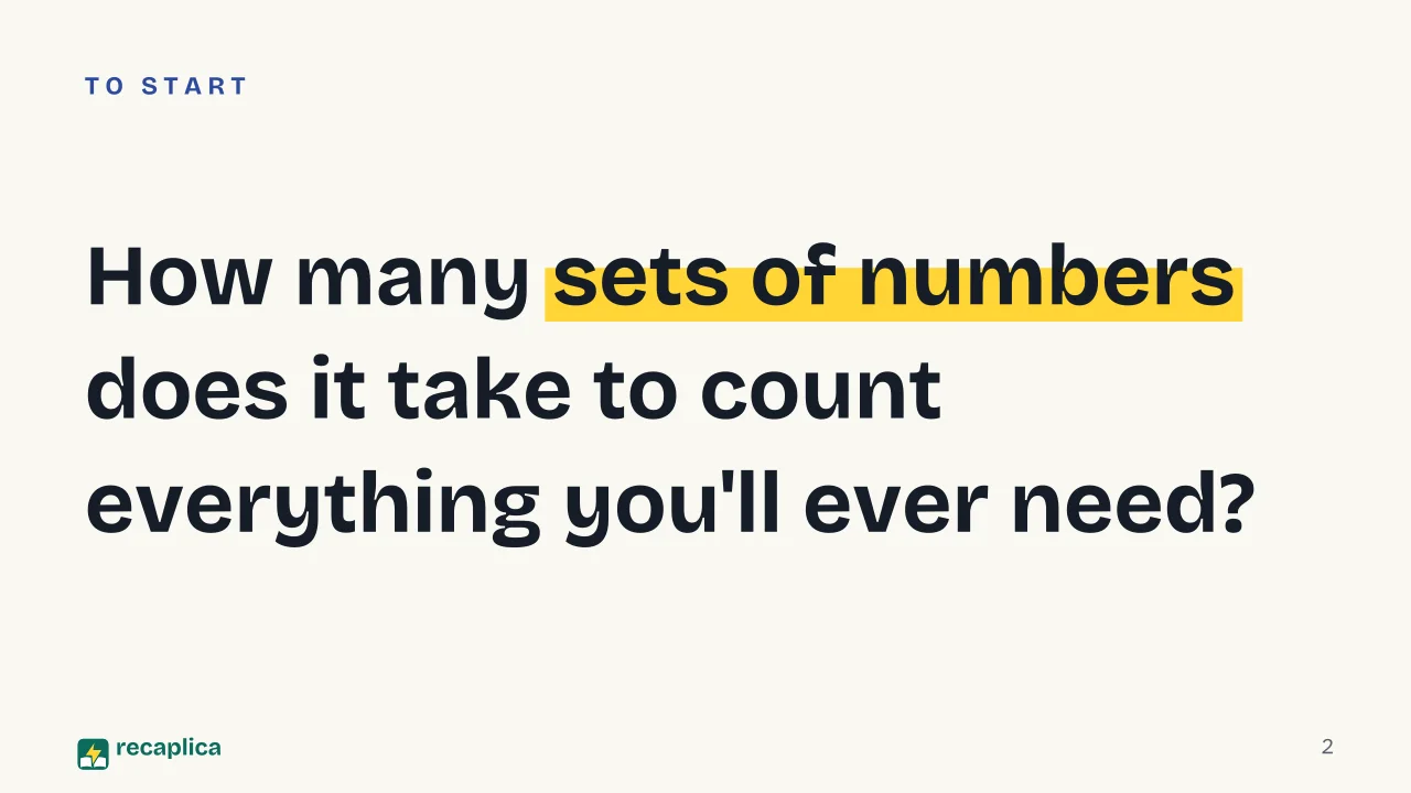 Slide 2 of the presentation on What Is Arithmetic? The Basics Explained: How many sets of numbers does it take to count everything you'll ever need?