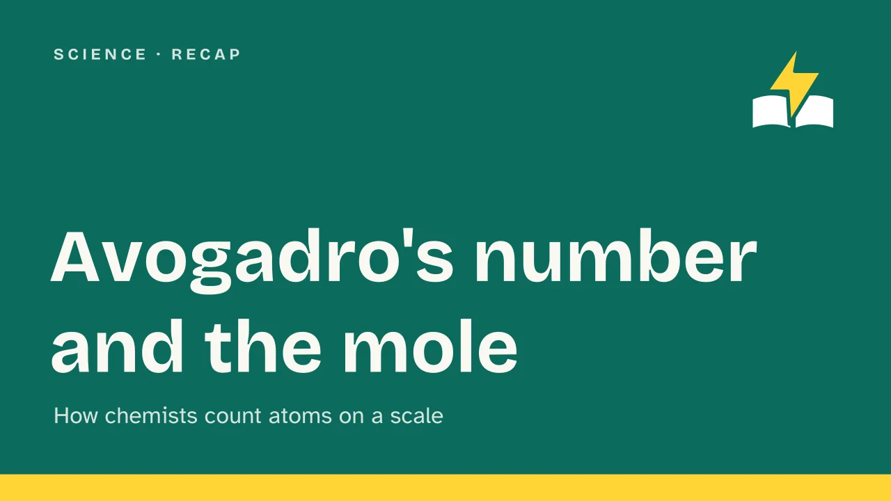 Slide 1 of the presentation on Avogadro's Number: Avogadro's number and the mole