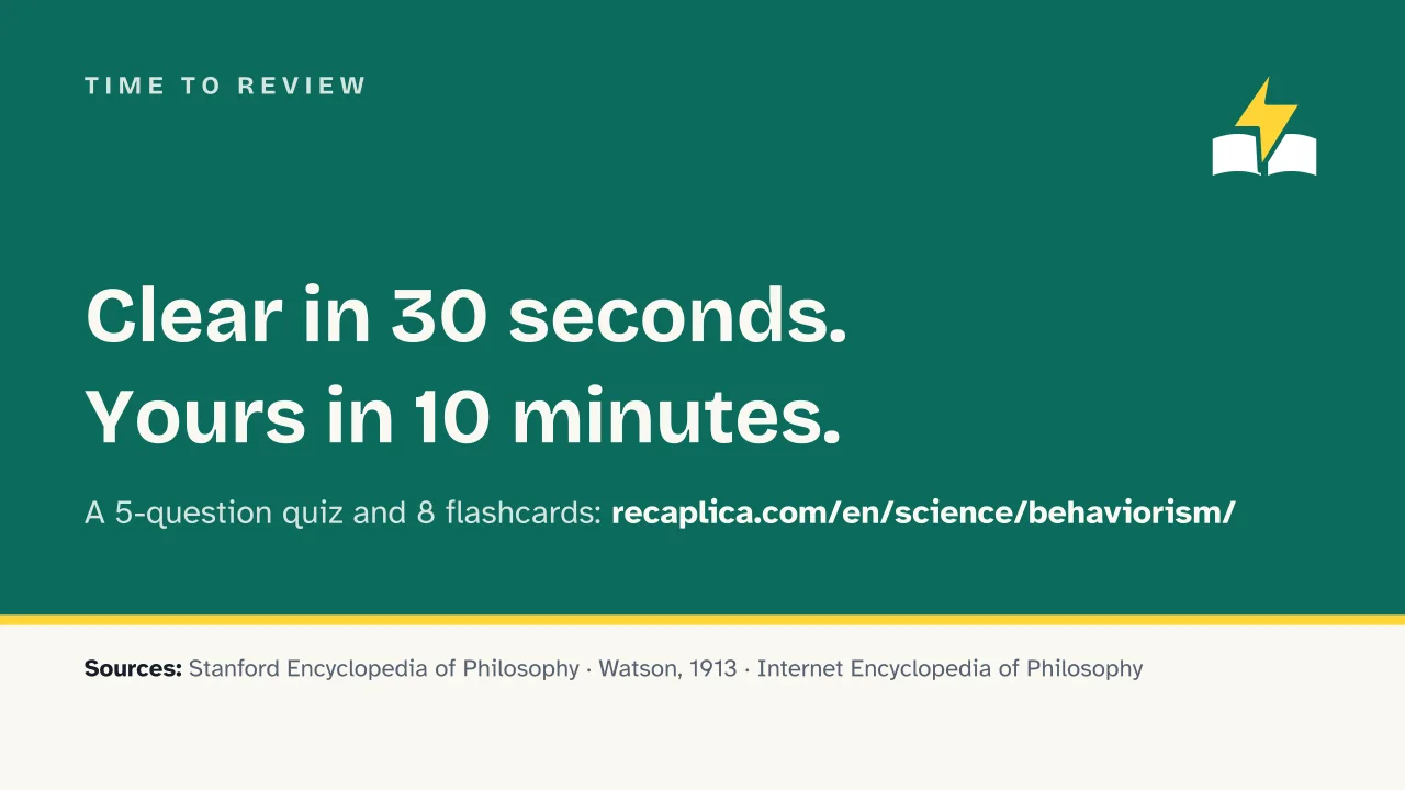 Slide 16 of the presentation on Behaviorism: Time to review