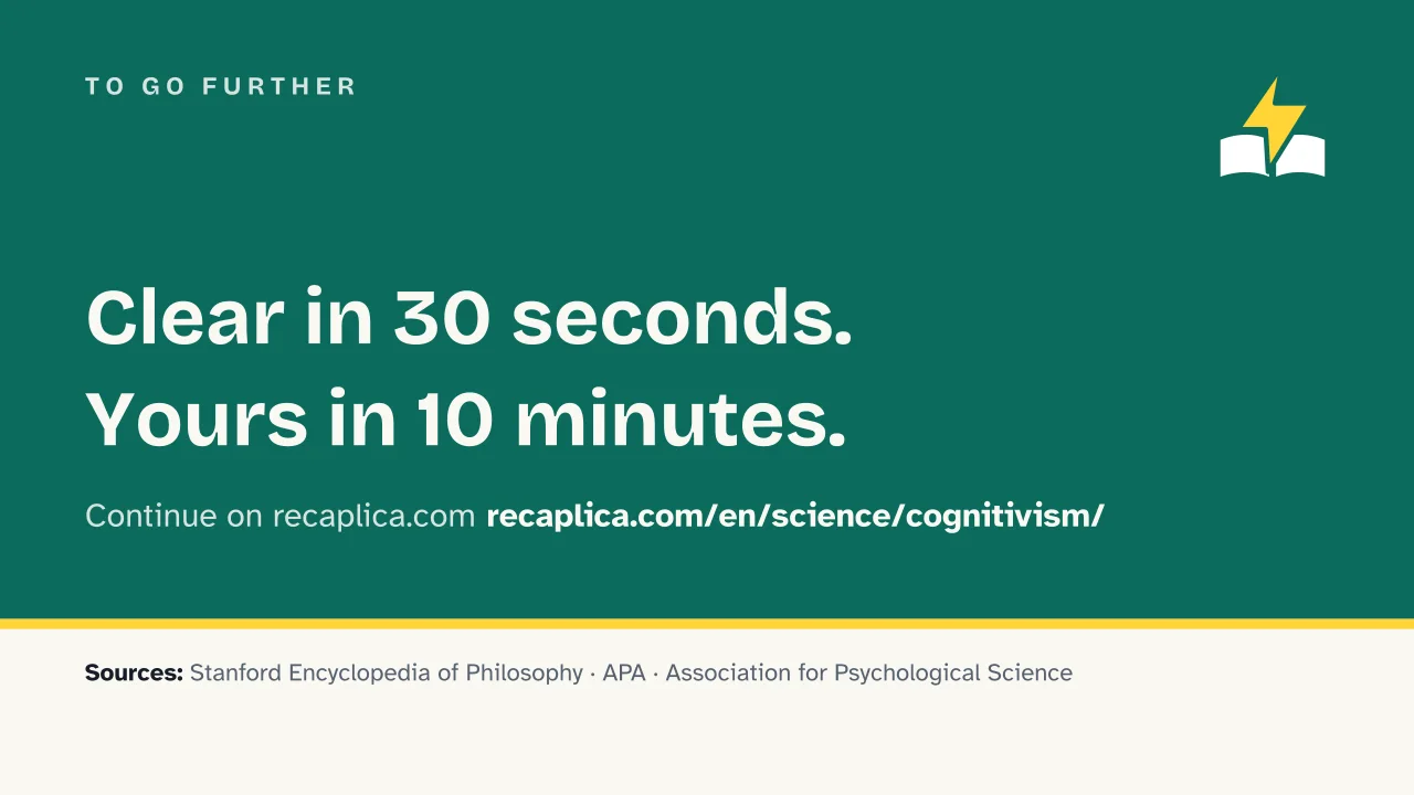 Slide 14 of the presentation on Cognitivism: To go further