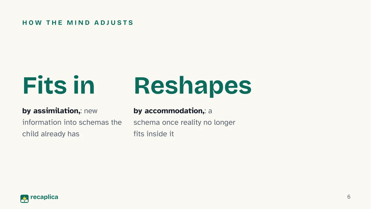 Slide 6 of the presentation on Constructivism: How the mind adjusts