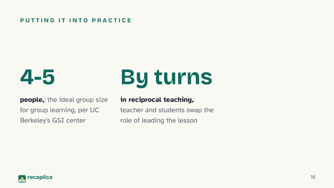 Slide 16 of the presentation on Constructivism: Putting it into practice