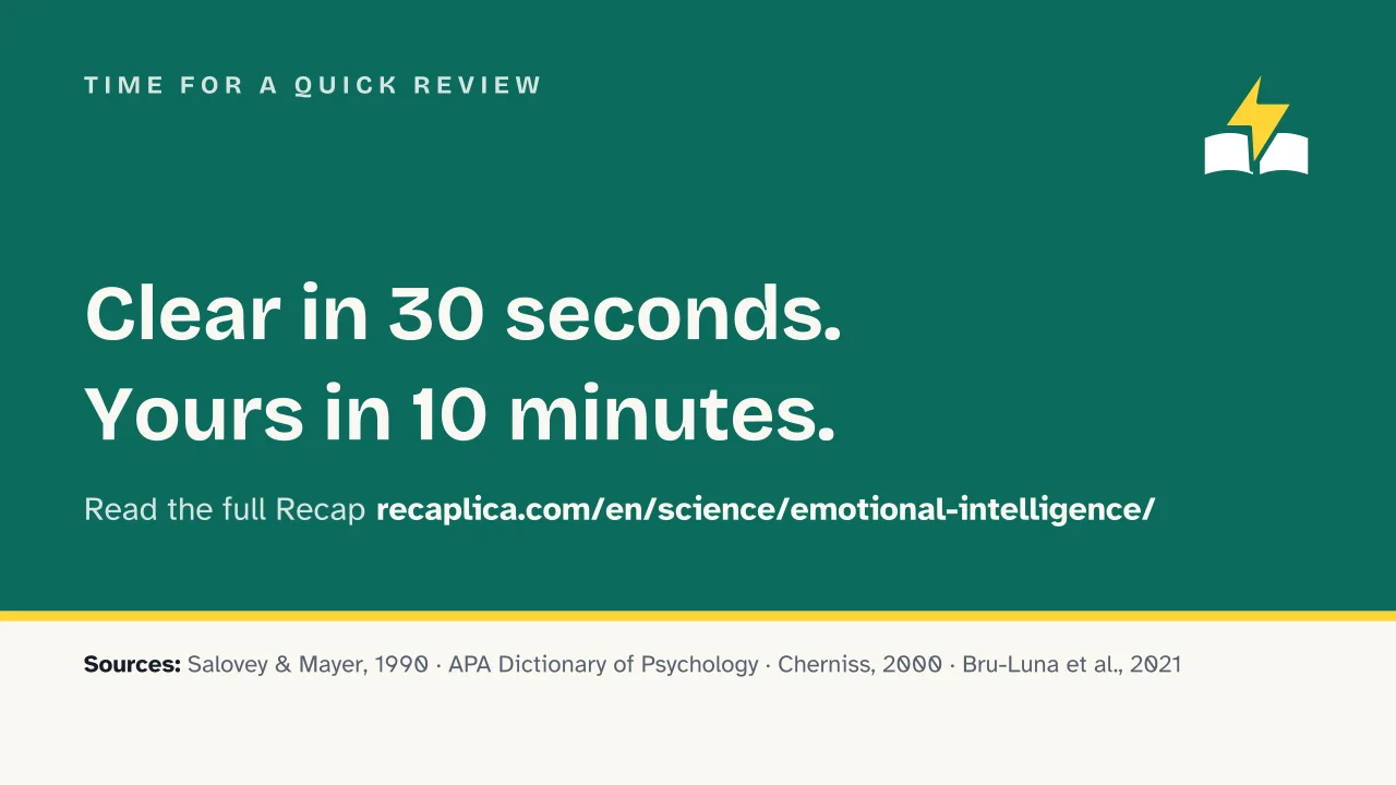 Slide 14 of the presentation on Emotional Intelligence: Time for a quick review