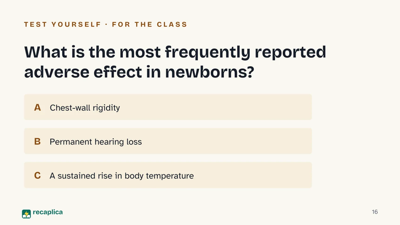 Slide 16 of the presentation on Fentanyl in the NICU: What is the most frequently reported adverse effect in newborns?