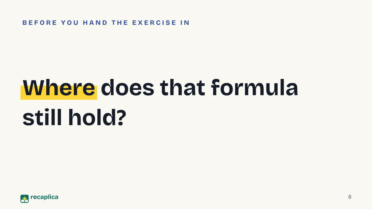 Slide 8 of the presentation on First order differential equations: Where does that formula still hold?