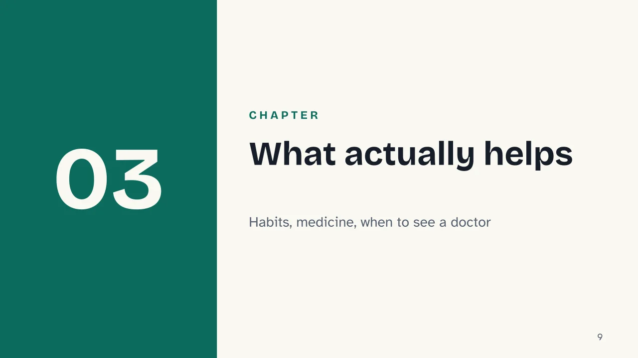 Slide 9 of the presentation on Indigestion Remedies: Chapter 03: What actually helps