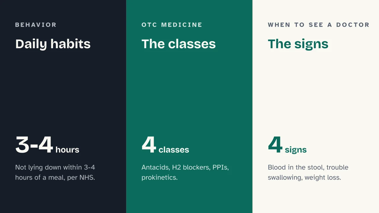 Slide 10 of the presentation on Indigestion Remedies: Daily habits · The classes · The signs