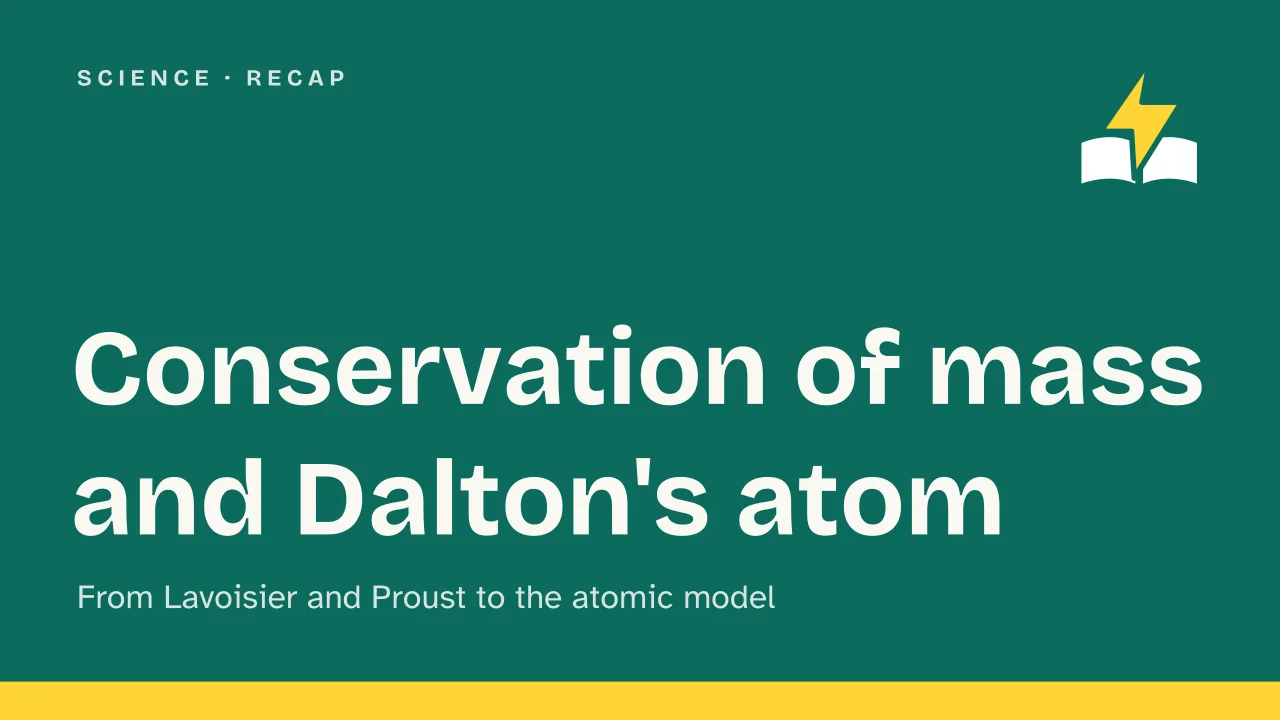 Slide 1 of the presentation on Law of Conservation of Mass, Definite Proportions and Dalton's Atomic Theory: Conservation of mass and Dalton's atom