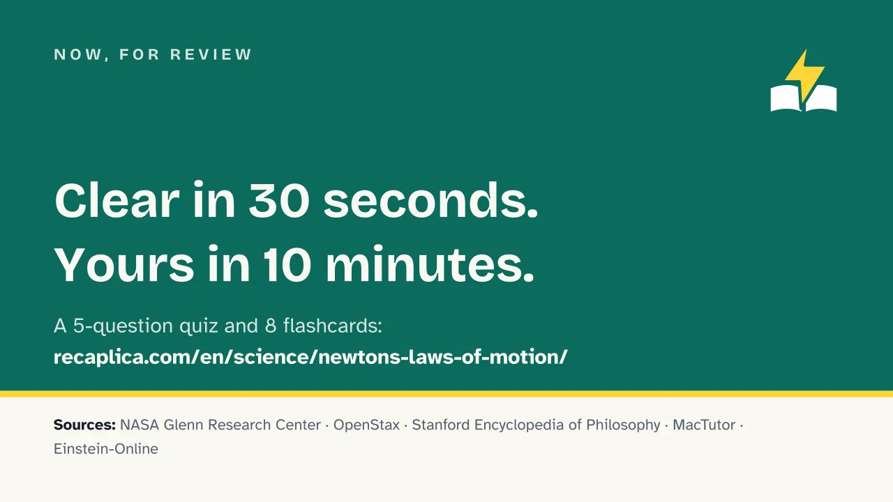 Slide 17 of the presentation on Newton's Three Laws of Motion: Now, for review