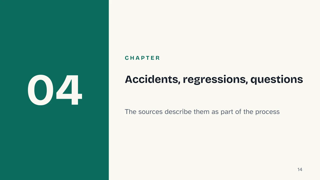 Slide 14 of the presentation on Potty Training: Chapter 04: Accidents, regressions, questions