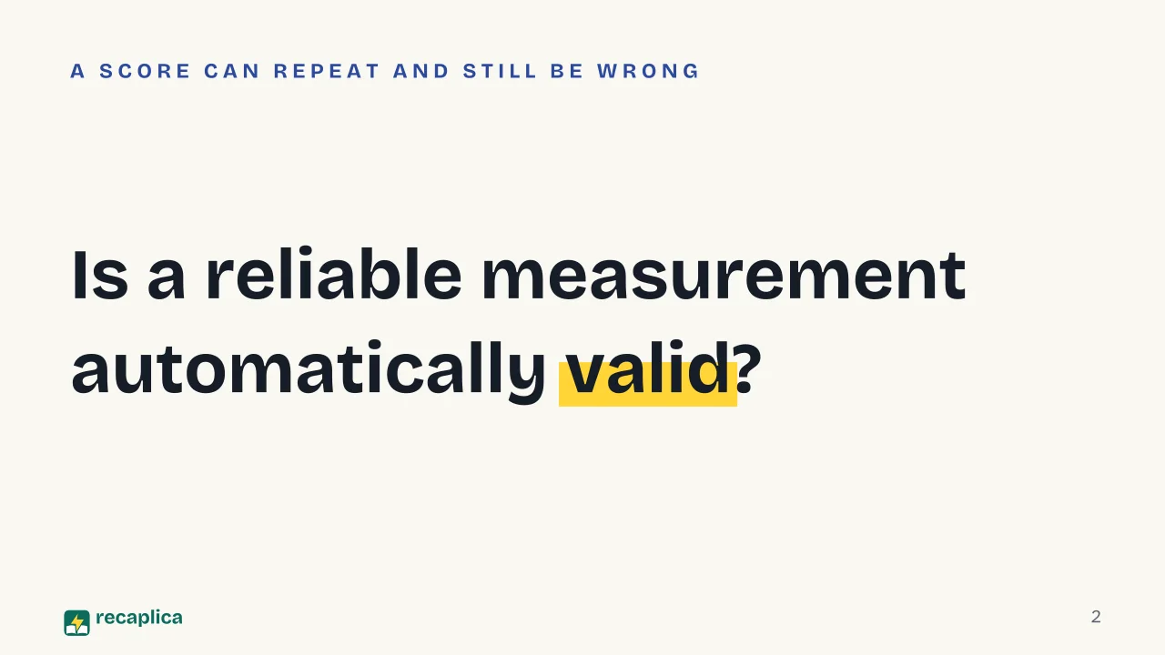 Slide 2 of the presentation on Qualitative and Quantitative Research: Is a reliable measurement automatically valid?