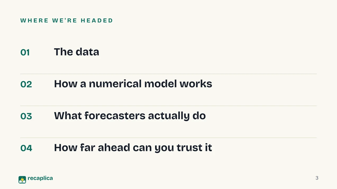 Slide 3 of the presentation on Weather Forecasting: Where we're headed