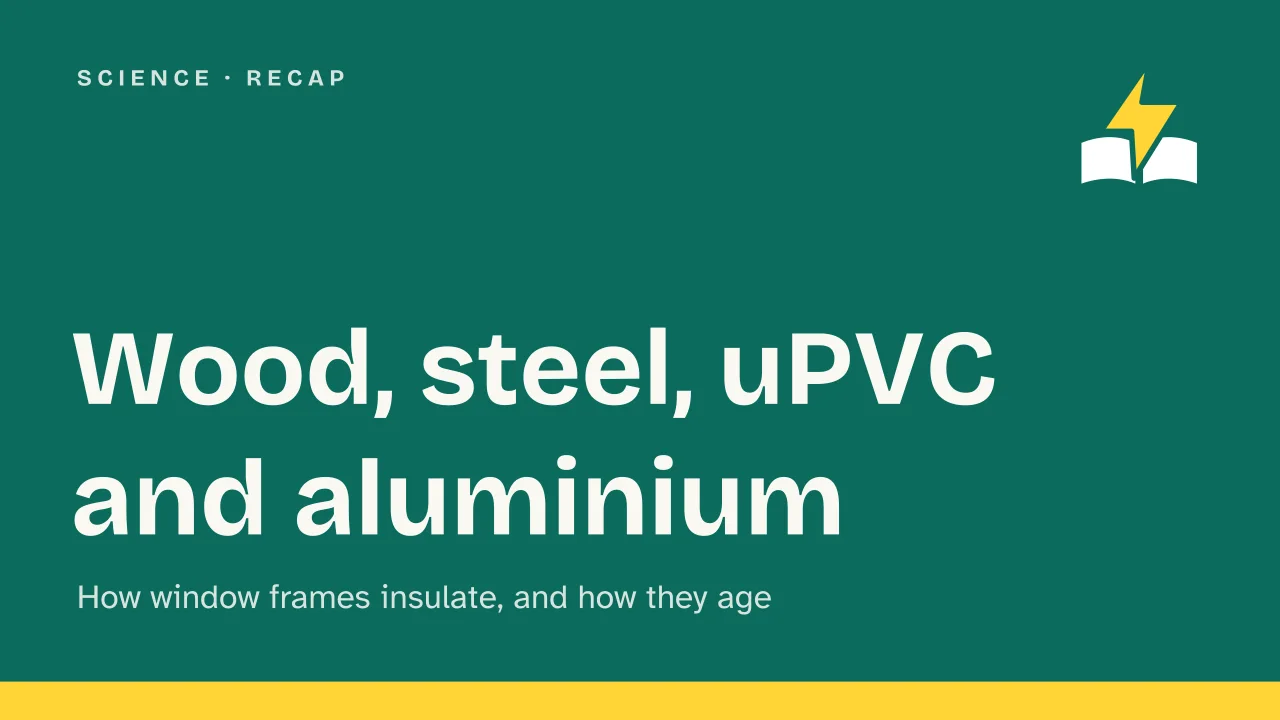 Slide 1 of the presentation on Window frame materials compared: Wood, steel, uPVC and aluminium