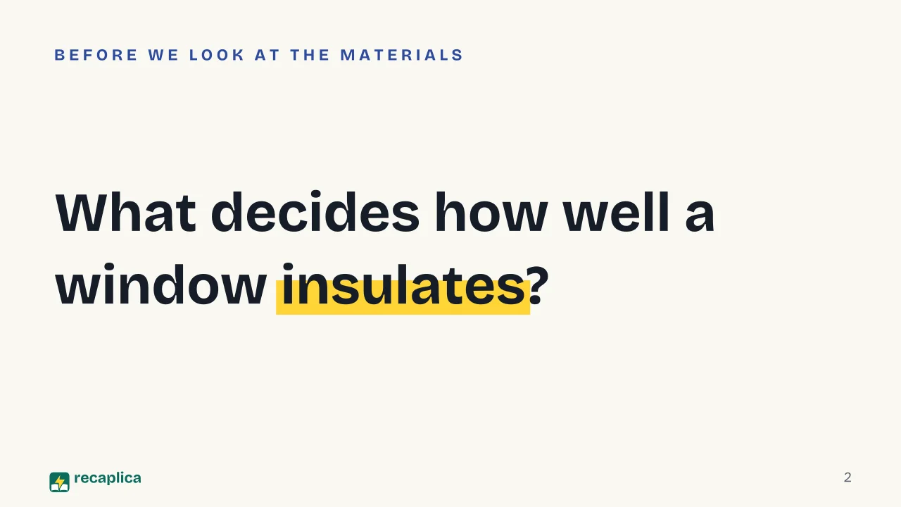 Slide 2 of the presentation on Window frame materials compared: What decides how well a window insulates?