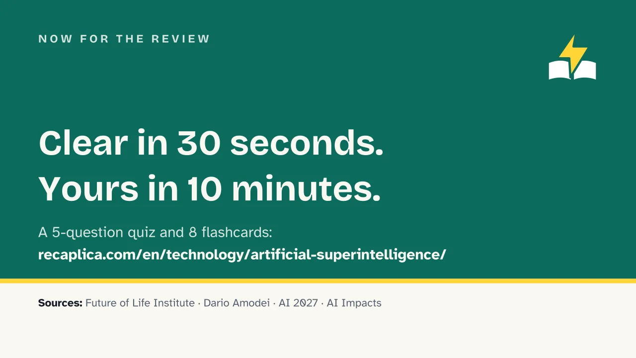 Slide 16 of the presentation on Artificial Superintelligence: Now for the review