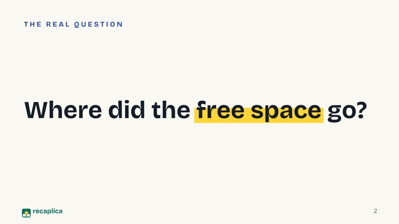 Slide 2 of the presentation on Clean Junk Files from PC and Mac: Where did the free space go?