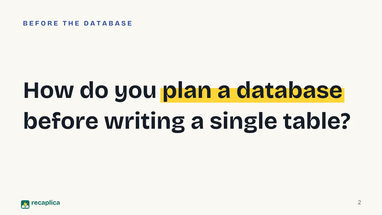 Slide 2 of the presentation on ER Diagram (Entity-Relationship Diagram): How do you plan a database before writing a single table?