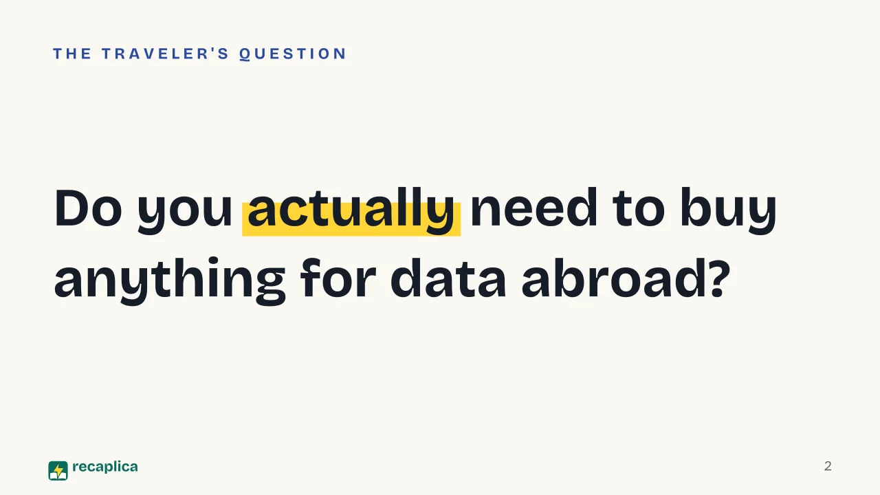 Slide 2 of the presentation on eSIM: Do you actually need to buy anything for data abroad?