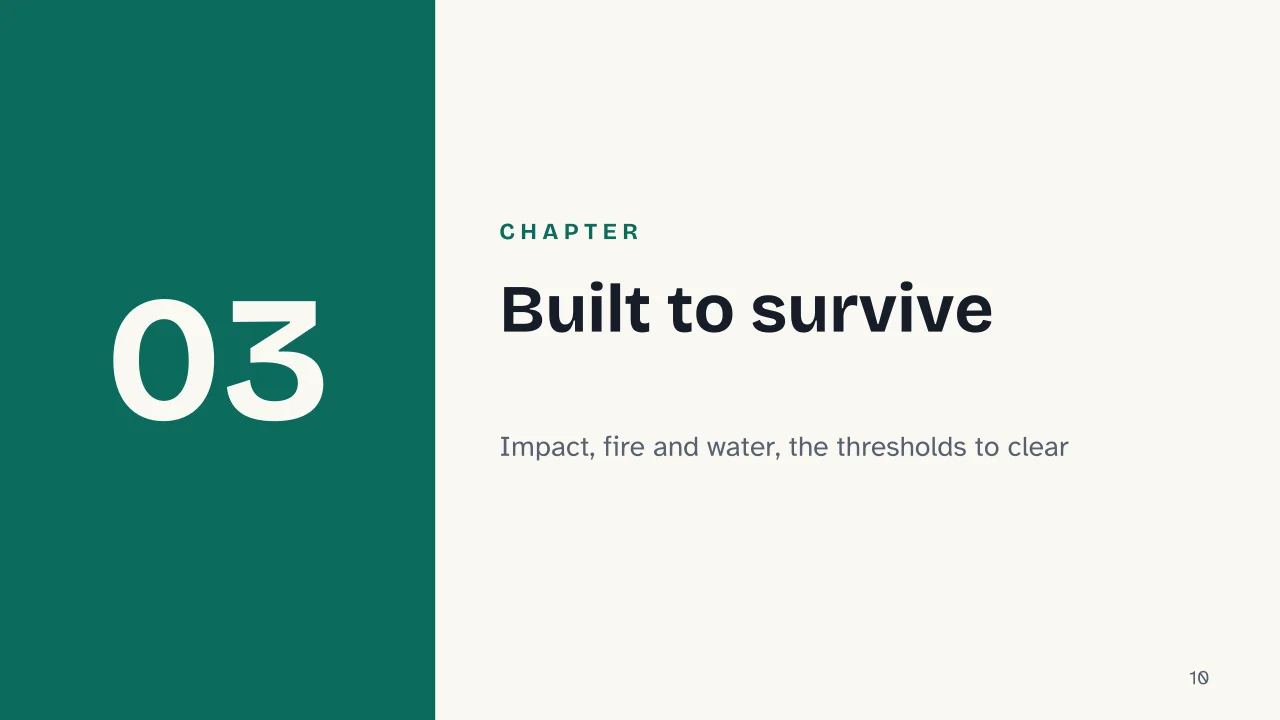 Slide 10 of the presentation on Flight data recorder: Chapter 03: Built to survive
