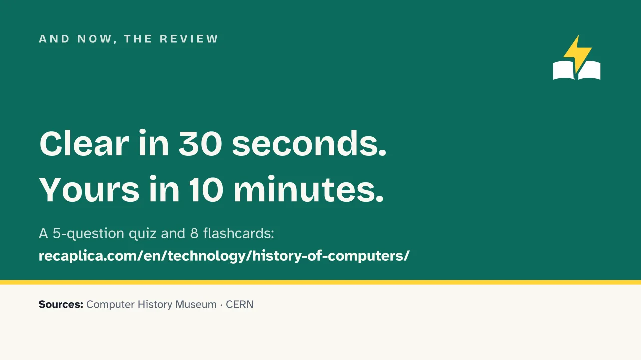Slide 18 of the presentation on History of Computers: And now, the review
