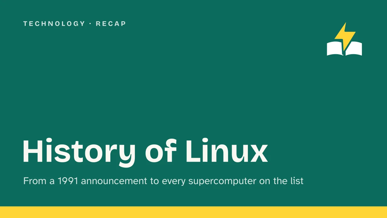 Slide 1 of the presentation on History of Linux: History of Linux