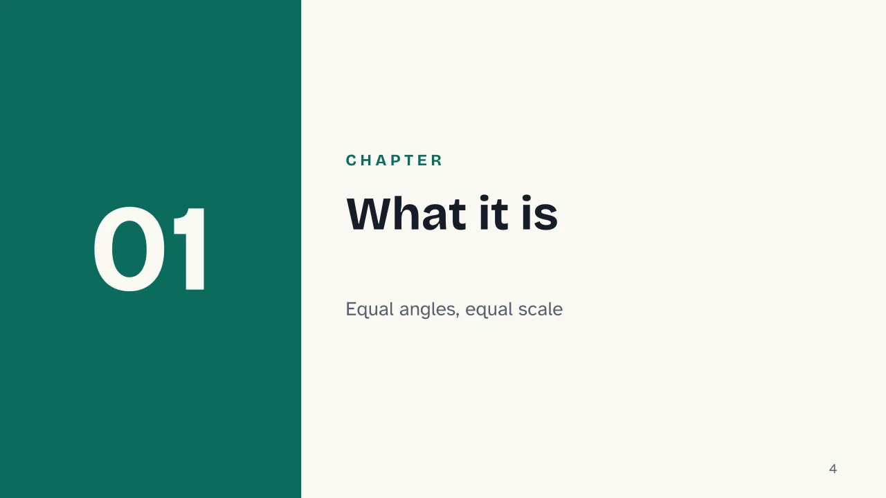 Slide 4 of the presentation on Isometric Drawing: Chapter 01: What it is