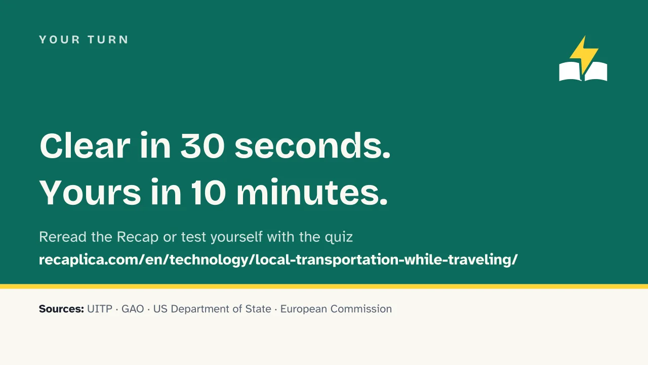 Slide 14 of the presentation on Local Transportation While Traveling: Your turn