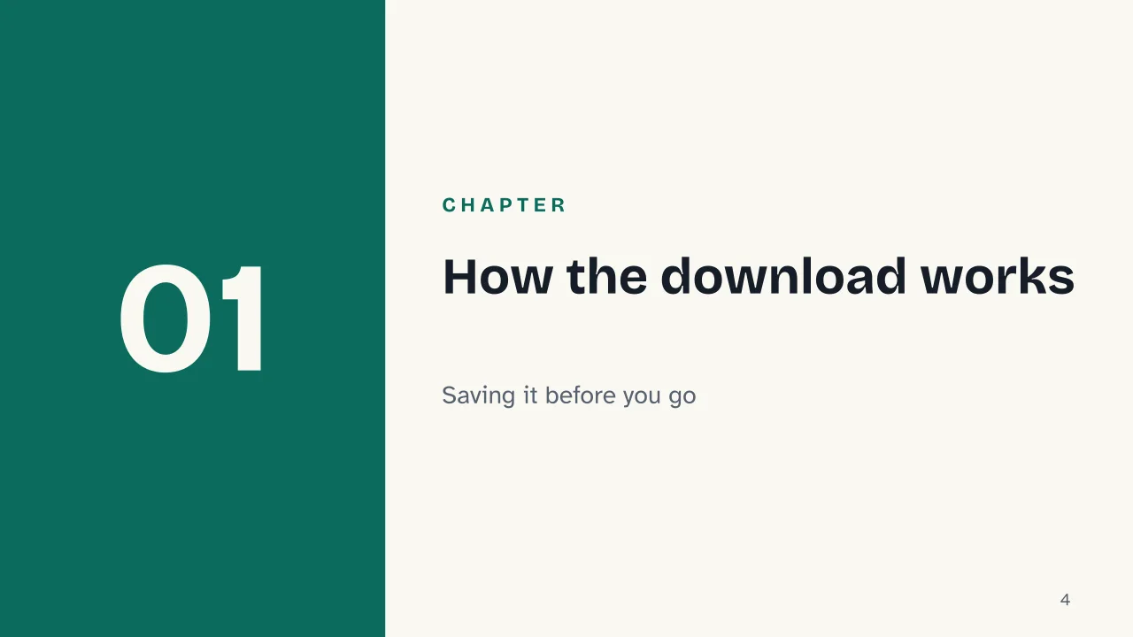 Slide 4 of the presentation on Offline Maps: Chapter 01: How the download works