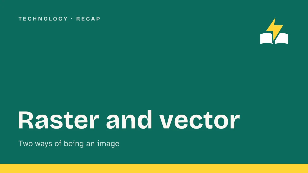Slide 1 of the presentation on Vector vs Raster Images: Raster and vector