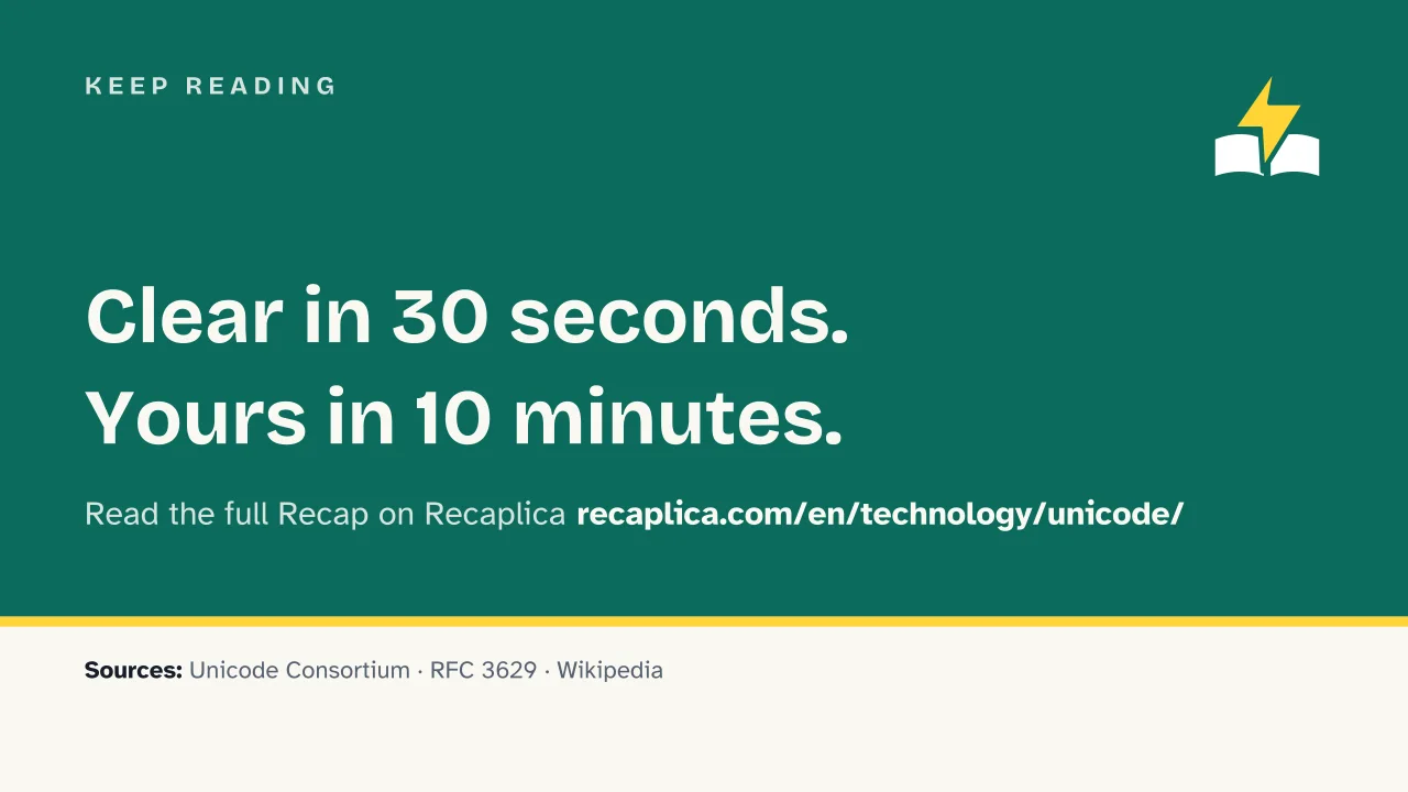 Slide 15 of the presentation on Unicode: Keep reading