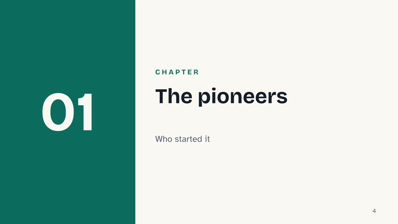 Slide 4 of the presentation on Virtual influencers: Chapter 01: The pioneers