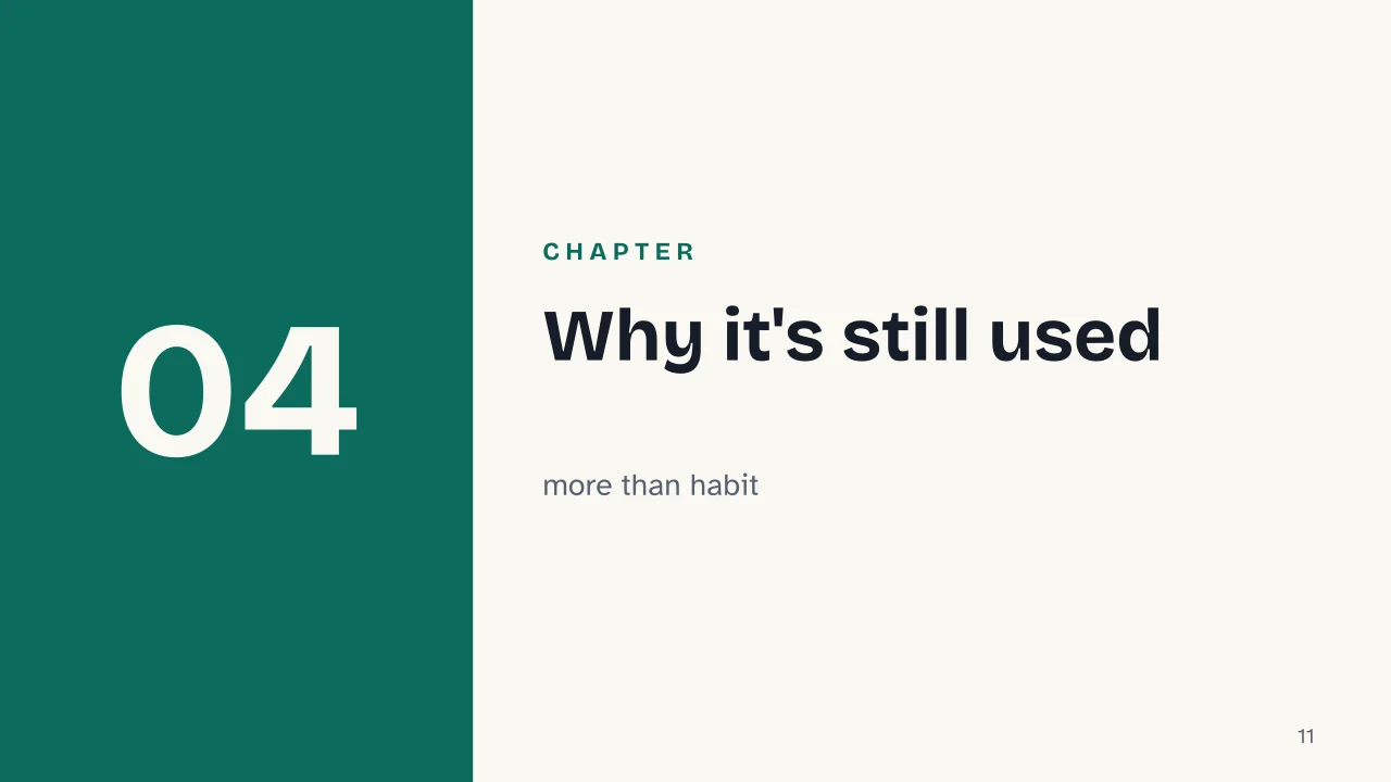 Slide 11 of the presentation on Von Neumann Architecture: Chapter 04: Why it's still used