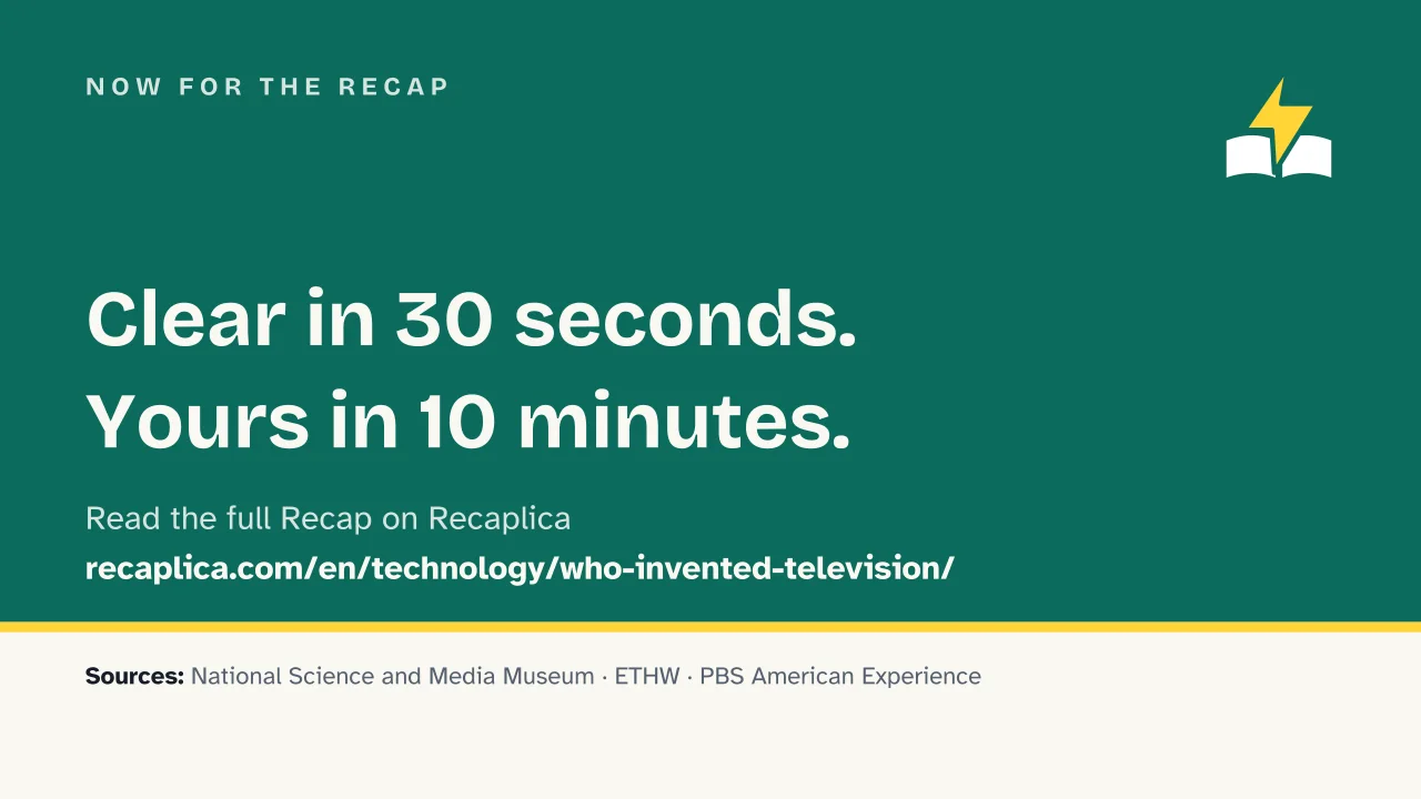Slide 16 of the presentation on Who Invented Television? The Baird-Farnsworth Timeline: Now for the recap
