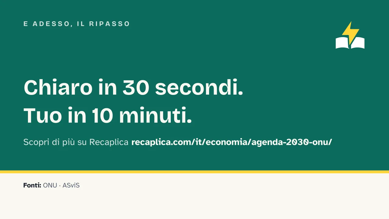 Slide 14 della presentazione su Agenda 2030: E adesso, il ripasso