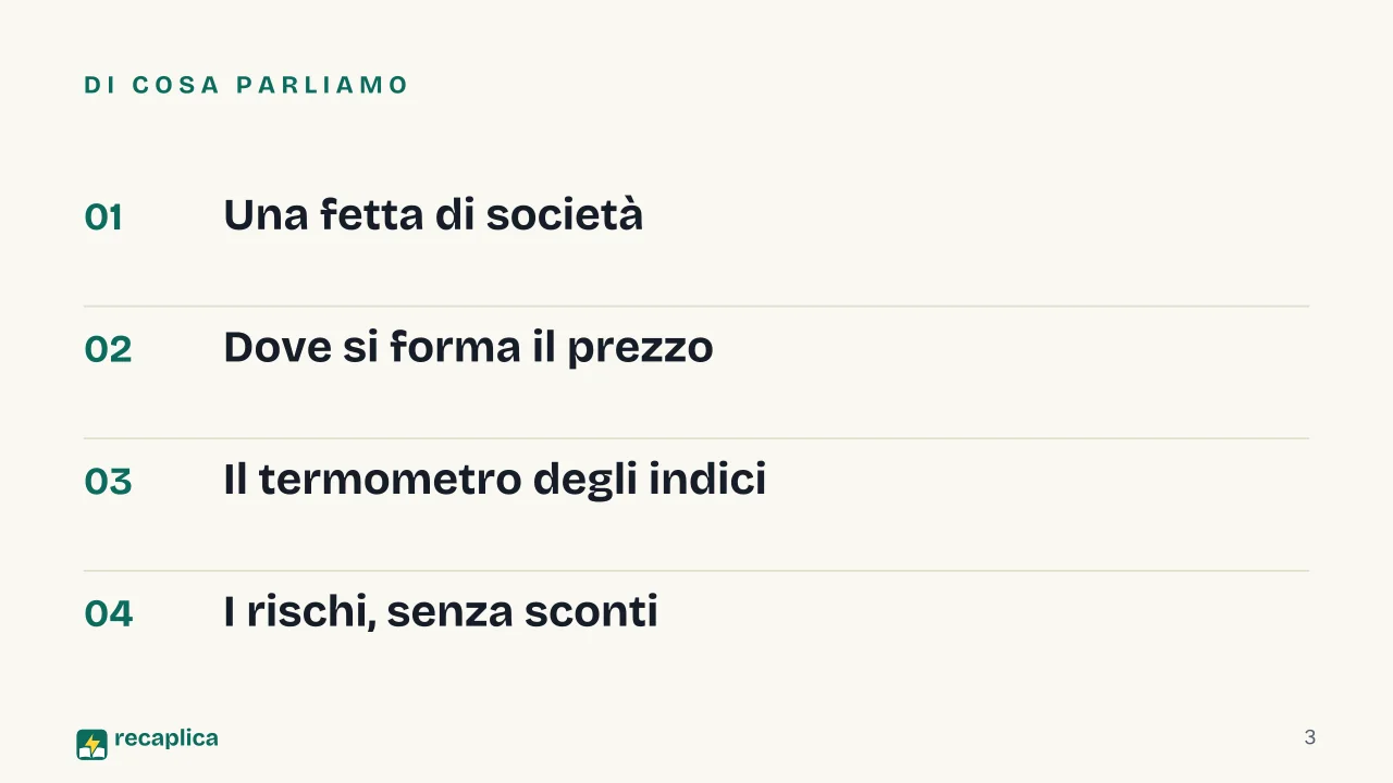 Slide 3 della presentazione su Azioni e Borsa: Di cosa parliamo