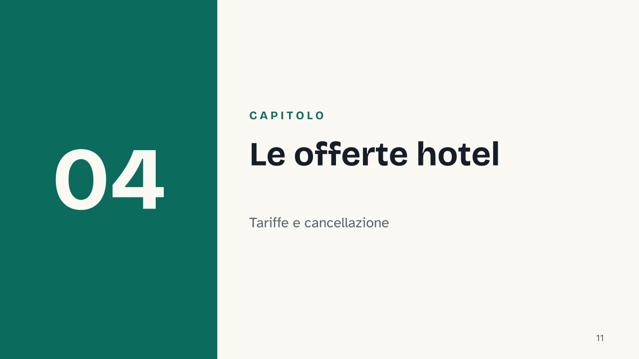 Slide 11 della presentazione su Voli low cost: Capitolo 04: Le offerte hotel