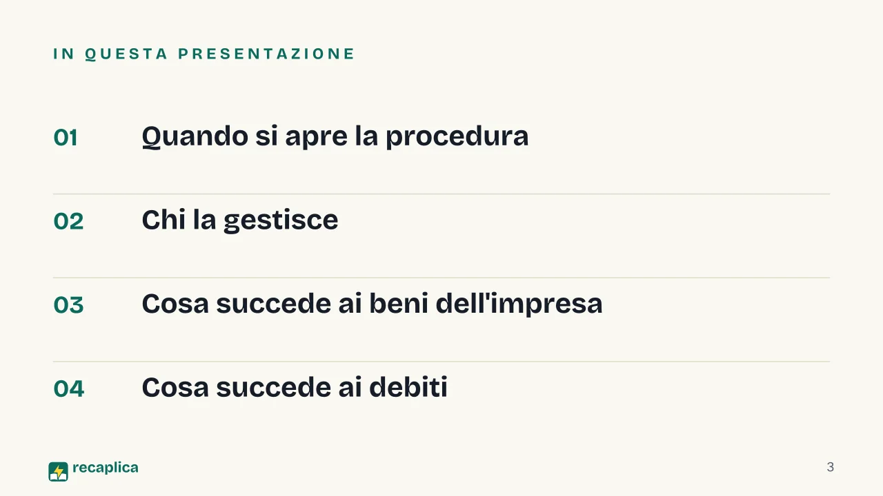 Slide 3 della presentazione su Liquidazione giudiziale: In questa presentazione