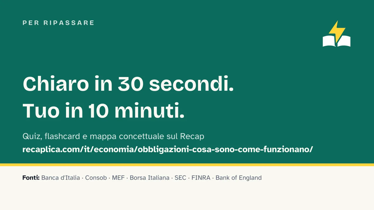 Slide 18 della presentazione su Obbligazioni: Per ripassare