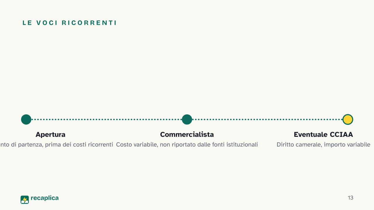 Slide 13 della presentazione su Partita IVA forfettaria: Le voci ricorrenti