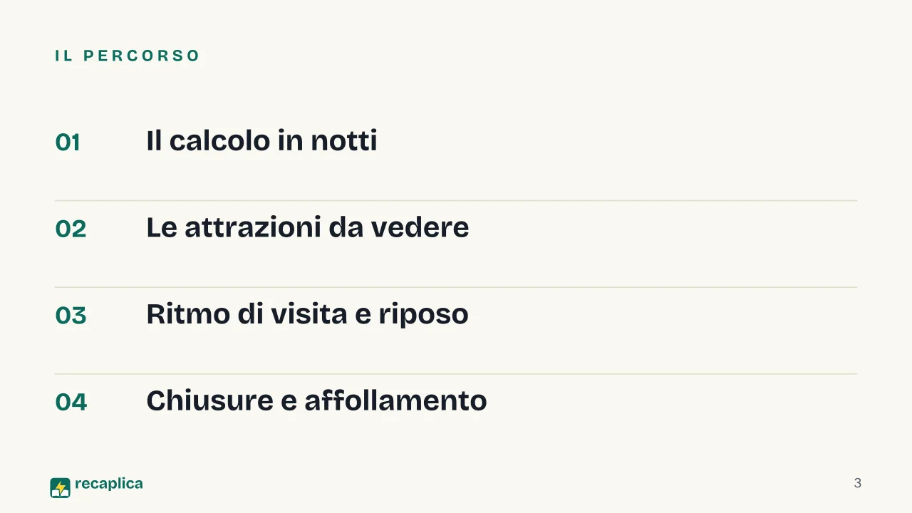 Slide 3 della presentazione su Quanti giorni servono per visitare una città, il metodo per deciderlo: Il percorso