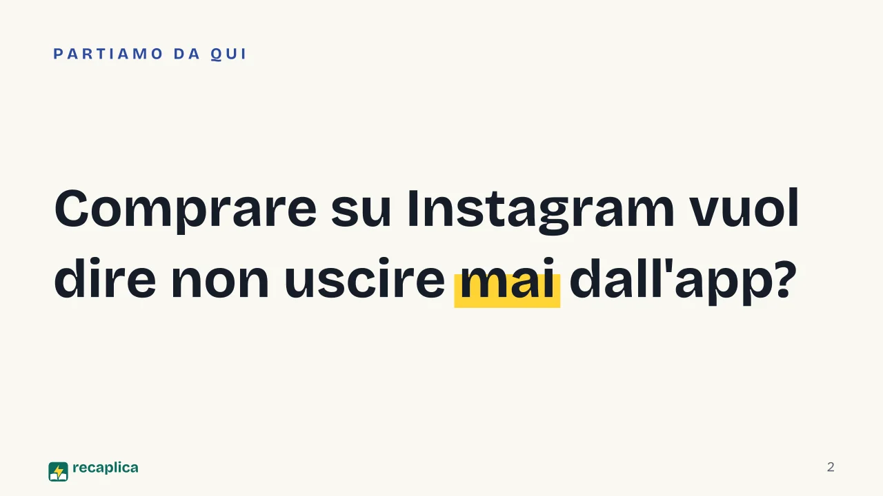 Slide 2 della presentazione su Social commerce: Comprare su Instagram vuol dire non uscire mai dall'app?
