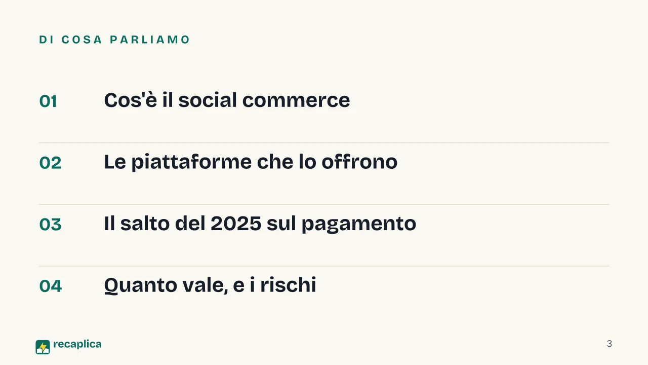 Slide 3 della presentazione su Social commerce: Di cosa parliamo