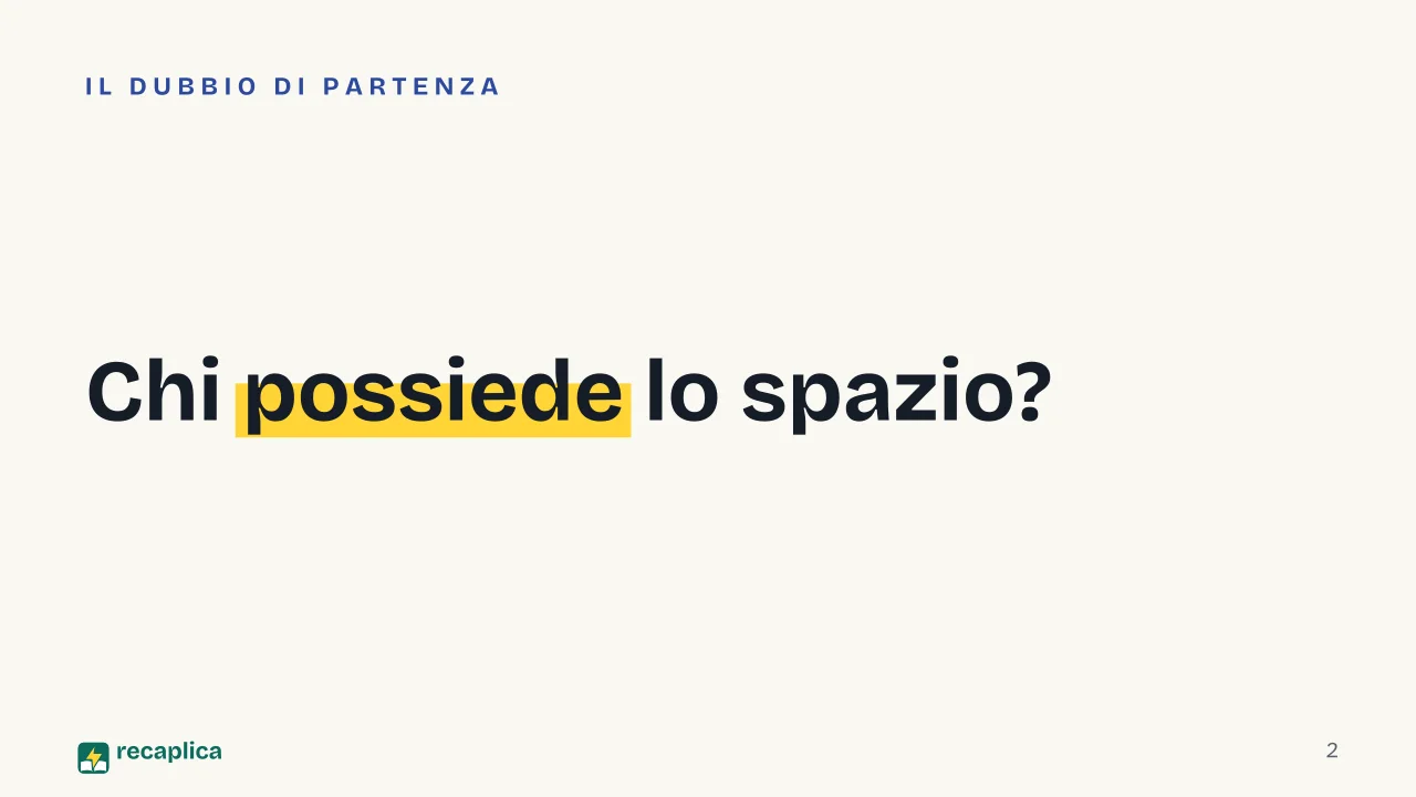 Slide 2 della presentazione su Space economy: Chi possiede lo spazio?