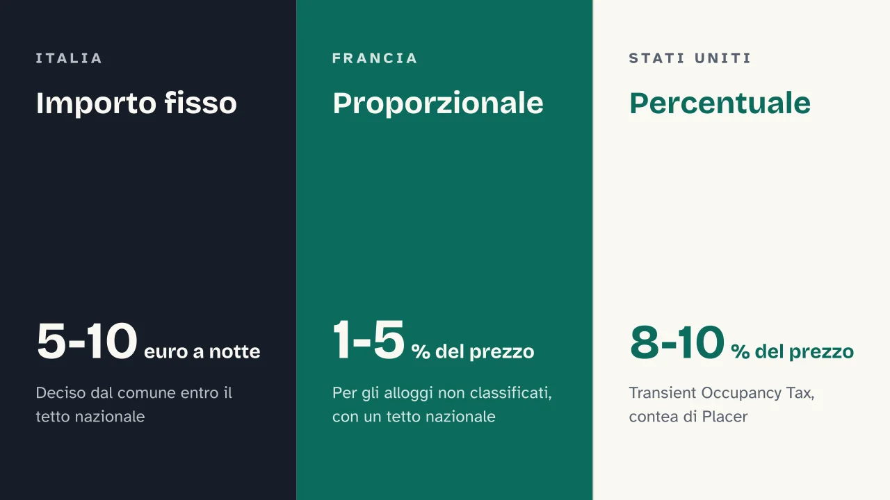Slide 13 della presentazione su Tassa di soggiorno, cos'è, chi paga e quanto costa: Importo fisso · Proporzionale · Percentuale