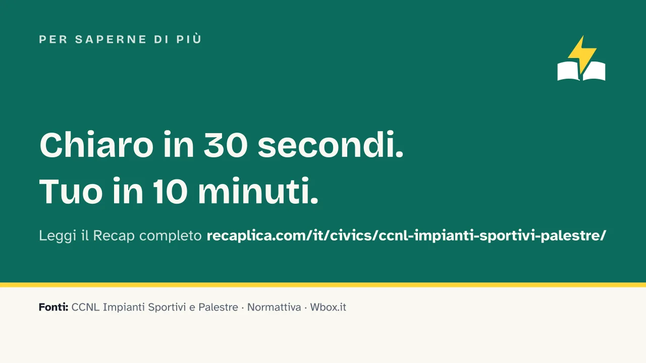 Slide 17 della presentazione su CCNL Impianti Sportivi e Palestre: Per saperne di più